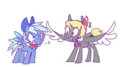 Size: 500x276 | Tagged: safe, artist:modern-warmare, derpibooru import, pegasus, pony, cirno, ponified, rumia, touhou