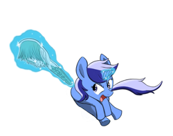 Size: 1508x1187 | Tagged: safe, artist:whyte-shadow-neko, minuette, brushie, magic, open mouth, pony platforming project, telekinesis, toothbrush