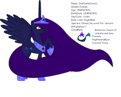 Size: 1218x972 | Tagged: safe, artist:hummingbird-peacock, oc, oc only, alicorn, pony, alicorn oc, princess stardark, sparkelpone