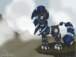 Size: 1600x1200 | Tagged: safe, artist:steedburst, derpibooru import, oc, oc only, robot, solo