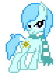 Size: 400x520 | Tagged: safe, artist:sunshinesmilespony, derpibooru import, oc, oc only, oc:sunshine smiles, earth pony, pony, clothes, pixel art, scarf