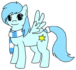 Size: 640x593 | Tagged: safe, artist:miruru, derpibooru import, oc, oc only, oc:sunshine smiles, pegasus, pony, clothes, scarf