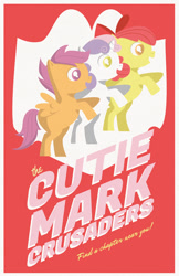 Size: 570x881 | Tagged: safe, artist:sareidia, apple bloom, scootaloo, sweetie belle, cutie mark crusaders, poster, propaganda