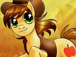 Size: 1600x1200 | Tagged: safe, artist:princesssilverglow, derpibooru import, braeburn, earth pony, pony, cowboy hat, male, solo, two toned mane