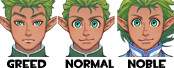 Size: 882x344 | Tagged: safe, spike, elf ears, greed spike, humanized, male, rpg maker vx ace, simple background, transparent background