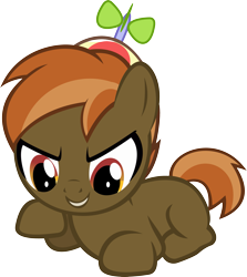 Size: 3031x3398 | Tagged: safe, artist:andrewstillnight, derpibooru import, button mash, earth pony, pony, blank flank, colt, foal, hat, hooves, male, propeller hat, simple background, smiling, solo, transparent background, vector