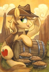 Size: 559x820 | Tagged: safe, artist:kenket, artist:spainfischer, braeburn, apple pie, solo