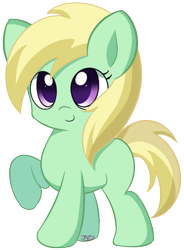 Size: 361x491 | Tagged: safe, artist:pokumii, derpibooru import, apple mint, pony, apple family, apple family member, background pony, female, filly, foal, happy, solo