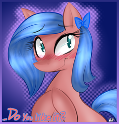 Size: 2976x3096 | Tagged: safe, artist:blup-chan, derpibooru import, oc, oc only, oc:skye, blushing, dialogue, solo