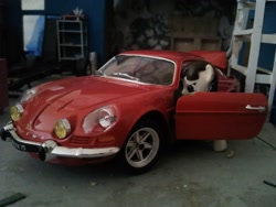 Size: 1275x960 | Tagged: safe, derpibooru import, wild fire, car, garage, renault, renault alpine a110, toy