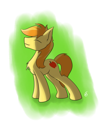 Size: 1393x1600 | Tagged: safe, artist:capseys, braeburn, earth pony, chest fluff, male, simple background, solo