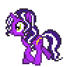 Size: 106x96 | Tagged: safe, artist:beckiergb, derpibooru import, oc, oc only, oc:purple tinker, pony, unicorn, animated, desktop ponies, female, mare, pixel art, simple background, solo, sprite, transparent background, trotting