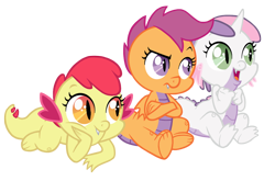 Size: 900x595 | Tagged: safe, artist:queencold, derpibooru import, apple bloom, scootaloo, sweetie belle, dragon, adorabloom, baby dragon, cute, cutealoo, cutie mark crusaders, diasweetes, dragon bloom, dragoness, dragonified, female, scootadragon, simple background, species swap, sweetie dragon, transparent background, trio