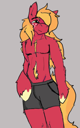 Size: 400x640 | Tagged: safe, artist:werefoxie, big macintosh, anthro, male, orange mane, red coat, solo