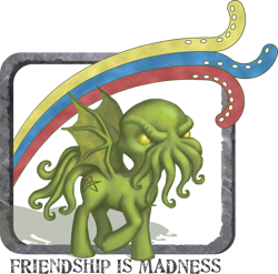 Size: 600x593 | Tagged: safe, artist:joieart, derpibooru import, cthulhu, madness, ponified, solo