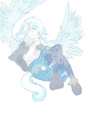 Size: 744x1052 | Tagged: safe, artist:dandelionpierrot, derpibooru import, oc, oc only, oc:snowdrop, eared humanization, humanized, tailed humanization, winged humanization