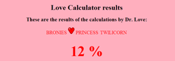 Size: 778x273 | Tagged: safe, derpibooru import, blatant lies, love calculator, no pony, text