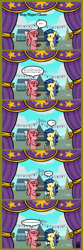 Size: 1024x3072 | Tagged: safe, artist:mangameister, oc, oc only, oc:milky way, oc:red ribbon, pony, comic, female, hand puppet, mare, milk, puppet