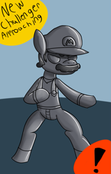 Size: 651x1023 | Tagged: safe, artist:feline-gamer, derpibooru import, earth pony, pony, 30 minute art challenge, bipedal, mario, metal mario, nintendo, ponified, super mario bros., super smash bros.