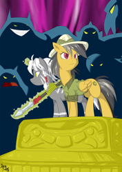 Size: 1188x1680 | Tagged: safe, artist:brainsucks, derpibooru import, daring do, oc, spear