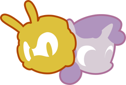 Size: 1100x744 | Tagged: safe, artist:fuzon-s, sweetie belle, charmy bee, crossover, duo, logo, simple background, sonic the hedgehog (series), style emulation, transparent background