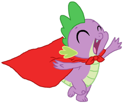 Size: 966x810 | Tagged: safe, artist:queencold, artist:tape63, derpibooru import, spike, dragon, blanket, cape, clothes, eyes closed, happy, simple background, solo, transparent background