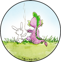 Size: 500x503 | Tagged: safe, artist:cosmicunicorn, derpibooru import, angel bunny, spike, dragon, drugs, joint, marijuana, pot, smoking, token