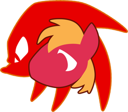 Size: 850x745 | Tagged: safe, artist:fuzon-s, big macintosh, earth pony, pony, crossover, duo, knuckles the echidna, logo, male, simple background, sonic the hedgehog (series), stallion, style emulation, transparent background