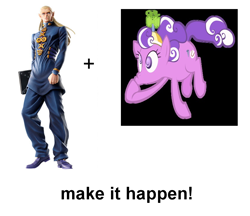 Size: 856x740 | Tagged: safe, screwball, exploitable meme, jojo's bizarre adventure, make it happen, mikitaka hazekura