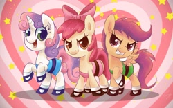 Size: 2400x1500 | Tagged: safe, artist:steffy-beff, derpibooru import, apple bloom, scootaloo, sweetie belle, cutie mark crusaders, parody, the powerpuff girls