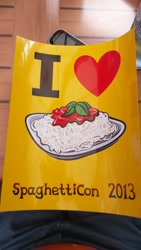 Size: 720x1280 | Tagged: safe, derpibooru import, human, bronycon, irl, irl human, photo, poster, spaghetti, spaghetticon