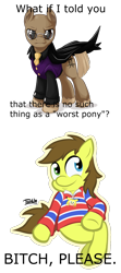 Size: 600x1353 | Tagged: safe, derpibooru import, troll, bitch please, chris chan, morpheus, ponified, the matrix, vulgar, what if i told you