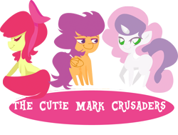 Size: 1000x757 | Tagged: safe, artist:sellyinwonderland, derpibooru import, apple bloom, scootaloo, sweetie belle, alternate hairstyle, cutie mark crusaders, long mane, minimalist