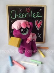 Size: 500x667 | Tagged: safe, artist:sequinjar, cheerilee, chalkboard, cute, irl, photo, plushie, teacher