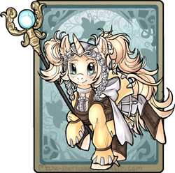 Size: 500x496 | Tagged: safe, artist:mocha-shortcake, derpibooru import, cleric, clothes, cute, fire emblem, fire emblem: awakening, lissa, nintendo, ponified, solo, staff