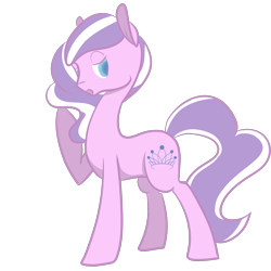 Size: 2500x2500 | Tagged: safe, artist:chocolate-dady, diamond tiara, earth pony, pony, female, filly, missing accessory, pink coat, solo, two toned mane