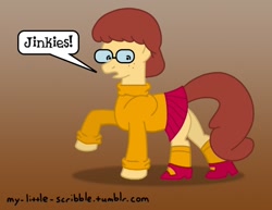 Size: 792x612 | Tagged: safe, artist:scribble, 30 minute art challenge, glasses, ponified, velma dinkley