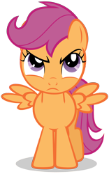 Size: 5000x8003 | Tagged: safe, artist:lahirien, scootaloo, absurd resolution, angry, scootaloo is not amused, simple background, solo, transparent background, unamused, vector