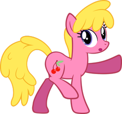 Size: 1024x958 | Tagged: safe, artist:likonan, derpibooru import, cherry berry, background pony, confused, simple background, solo, strut, transparent background, vector, wat