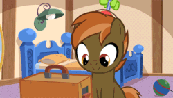Size: 640x360 | Tagged: safe, artist:jan, derpibooru import, button mash, earth pony, pony, animated, button, button's adventures, buttonbetes, colt, cute, foal, hooves, male, pong, sitting, smiling, solo, watching