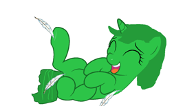 Size: 1098x677 | Tagged: safe, artist:drugzrbad, artist:katcreeper, derpibooru import, oc, oc only, base used, hoof tickling, hooves, katherine creeper, laughing, tickling