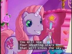 Size: 640x480 | Tagged: safe, cheerilee (g3), g3, the runaway rainbow, lecture, magic wand, shooting star, shooting stars, subtitles, wand