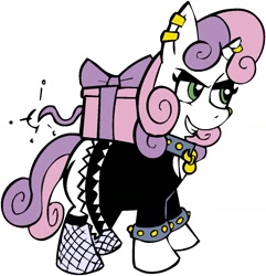 Size: 1106x1145 | Tagged: safe, artist:pembroke, derpibooru import, sweetie belle, meanie belle, present, solo