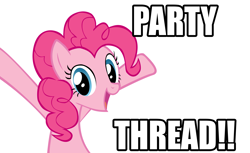 Size: 3600x2200 | Tagged: safe, derpibooru import, pinkie pie, earth pony, pony, derpibooru, image macro, party, solo