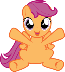 Size: 2756x3068 | Tagged: safe, artist:loboguerrero, derpibooru import, scootaloo, pegasus, female, filly, hug, orange coat, purple mane, solo