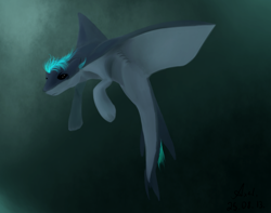 Size: 764x603 | Tagged: dead source, safe, artist:axel, derpibooru import, manta ray, sea pony, ocean