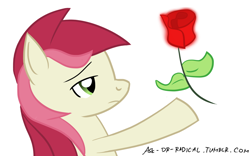 Size: 1280x800 | Tagged: safe, artist:ask-dr-radical, roseluck, earth pony, pony, 30 minute art challenge, female, mare, rose, two toned mane, white coat