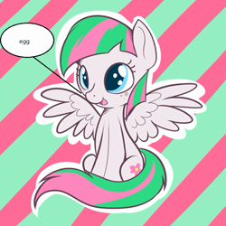 Size: 599x600 | Tagged: safe, artist:thecraftpony, edit, blossomforth, cute, egg, solo