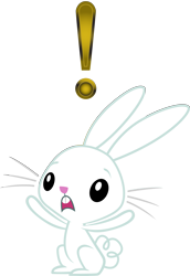 Size: 7039x10217 | Tagged: safe, artist:fureox, derpibooru import, angel bunny, absurd resolution, exclamation point, simple background, solo, transparent background, vector