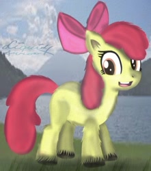 Size: 570x645 | Tagged: safe, artist:liquidarrow-x, derpibooru import, apple bloom, solo, unshorn fetlocks